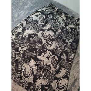 Anthony Original Slinky Knit Pull On Maxi Skirt Womens 1X Black White Paisley...